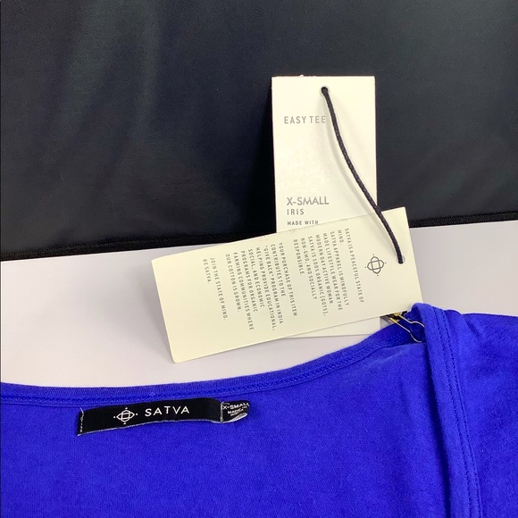 NWT Satva Blue 100% Organic Cotton Hi-Lo Tee XS - Picture 4 of 12